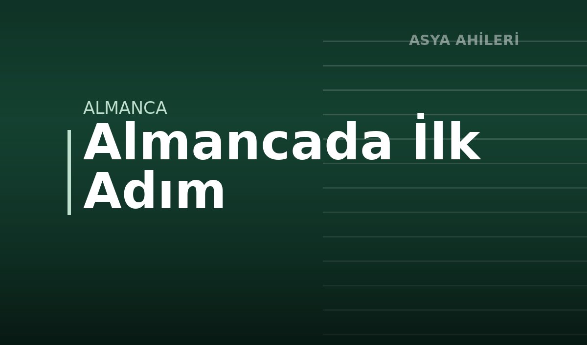 Almancada İlk Adım