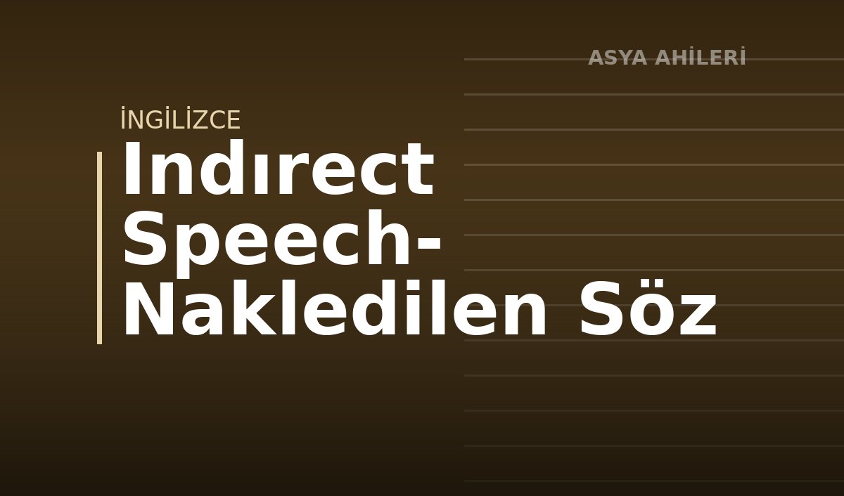 Indırect Speech- Nakledilen Söz