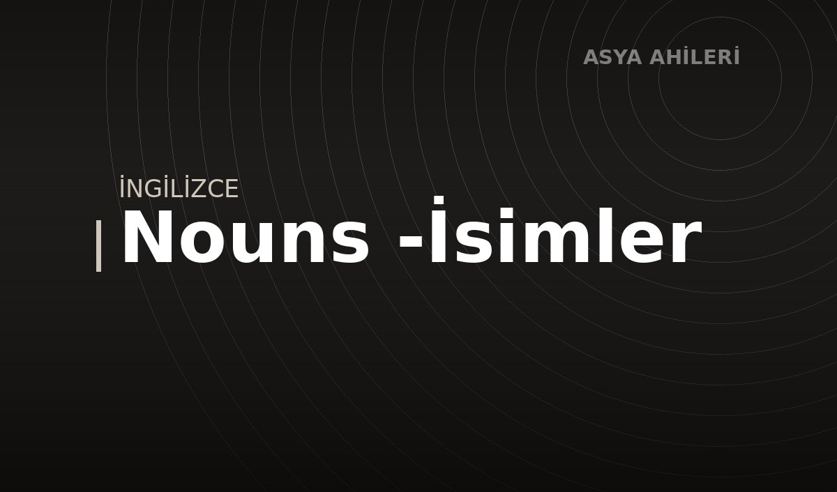 Nouns -İsimler