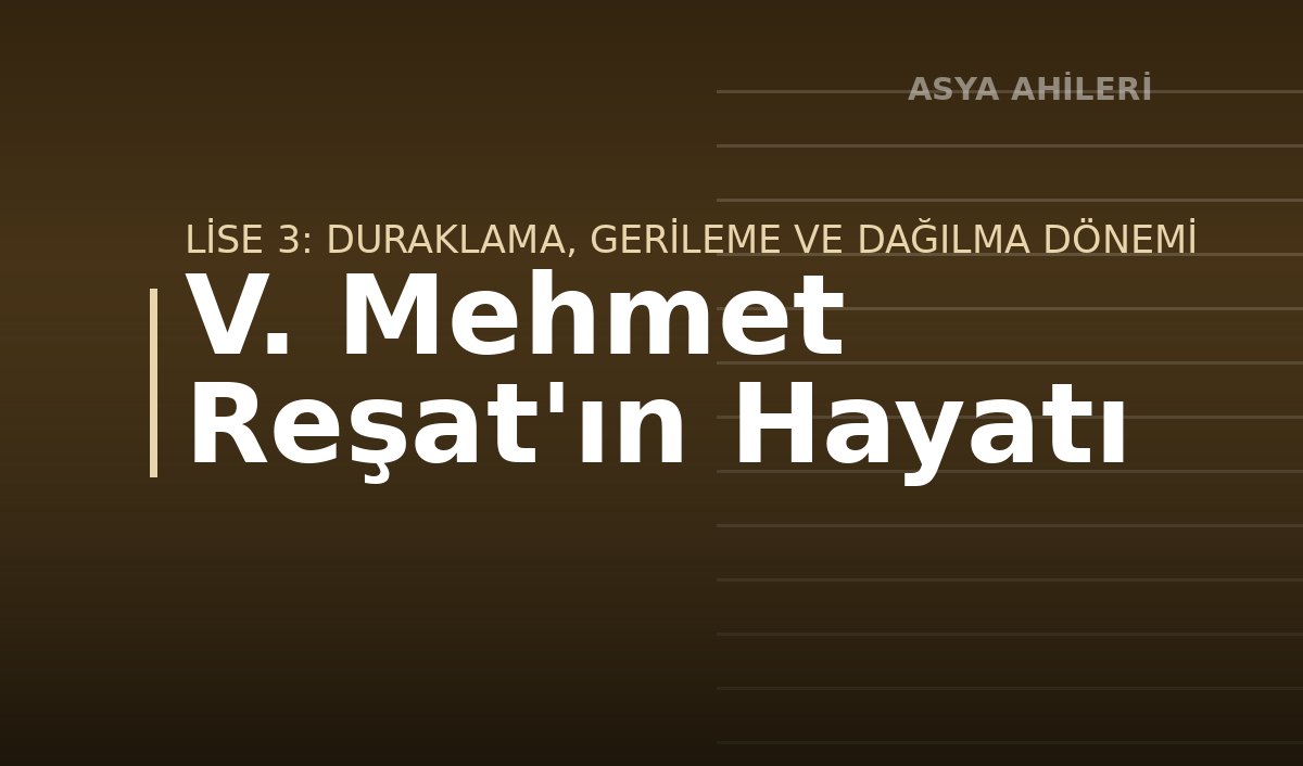 V. Mehmet Reşat'ın Hayatı