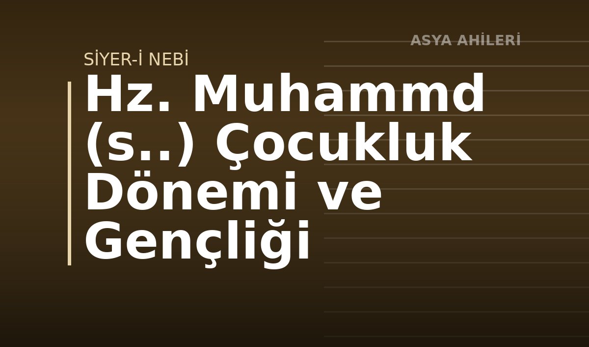 Hz. Muhammd (s..) Çocukluk Dönemi ve Gençliği