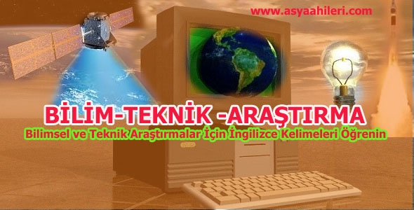 Bilim ve Teknik İle İlgili İngilizce Kelimeler